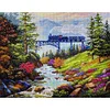 Forest Train-14CT Stamped Cross Stitch Egyptian Cotton 55*45cm/21.65*17.72in