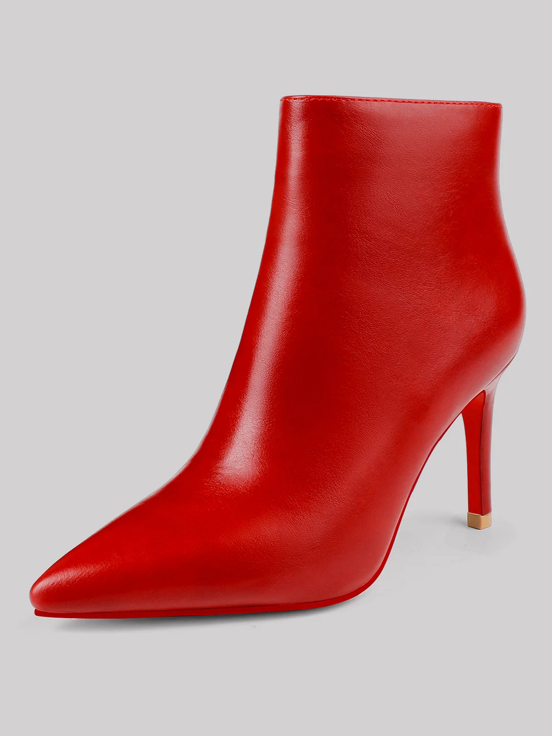 3.54" Miseyes Women's Ankle Boots Middle Heel Pointed Toe Stiletto Red Bottom Boots
