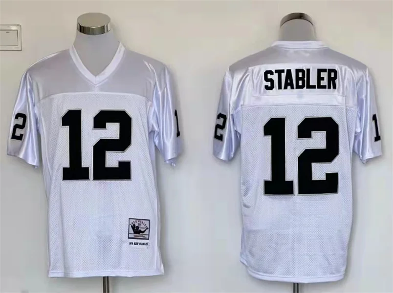 Men's Oakland Raiders Ken Stabler Mitchell & Ness White Legacy Replica Jersey