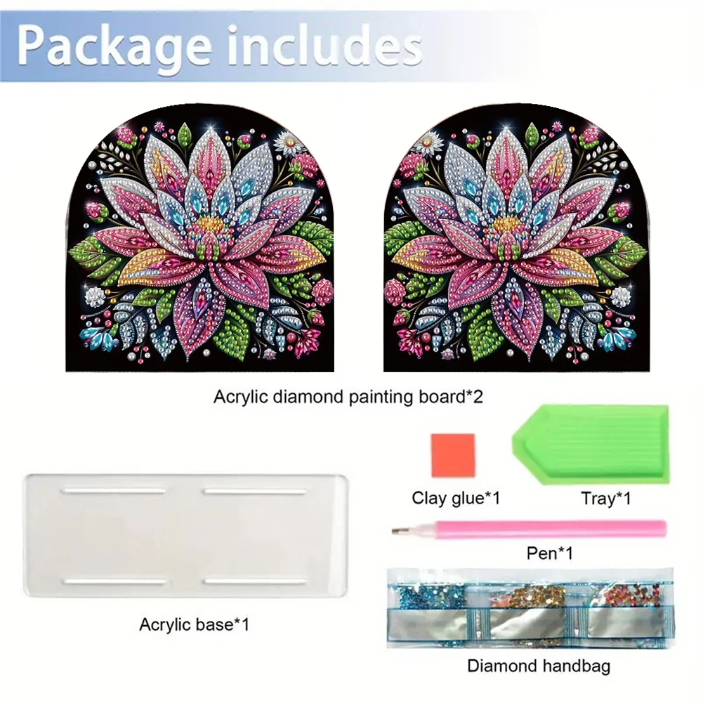 DIY Flowers Acrylic Diamond Painting Napkin Rack Diamond Art Paper Towel Holder