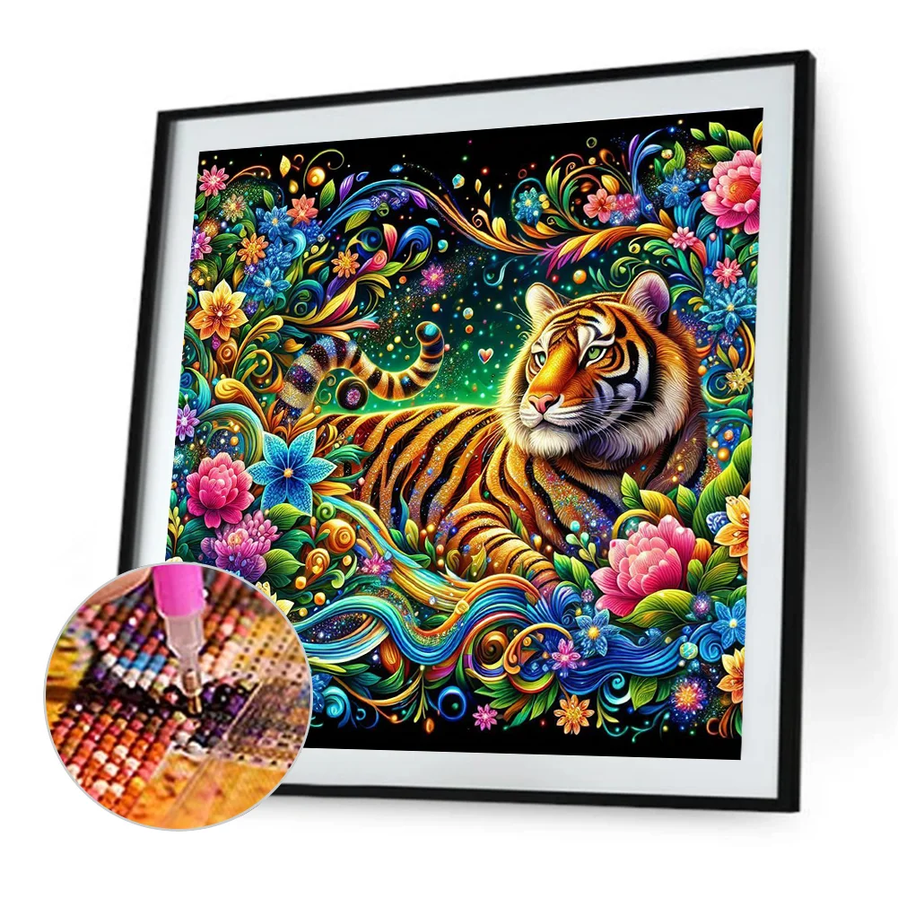 Diamond Painting - Full Round Drill - Tiger(Canvas|40*40cm)