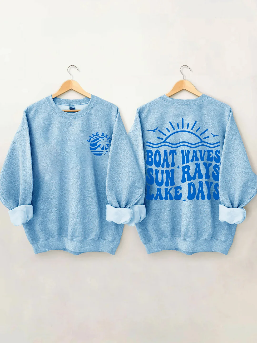 Boat Waves Sun Rays Lake Days Sweatshirt