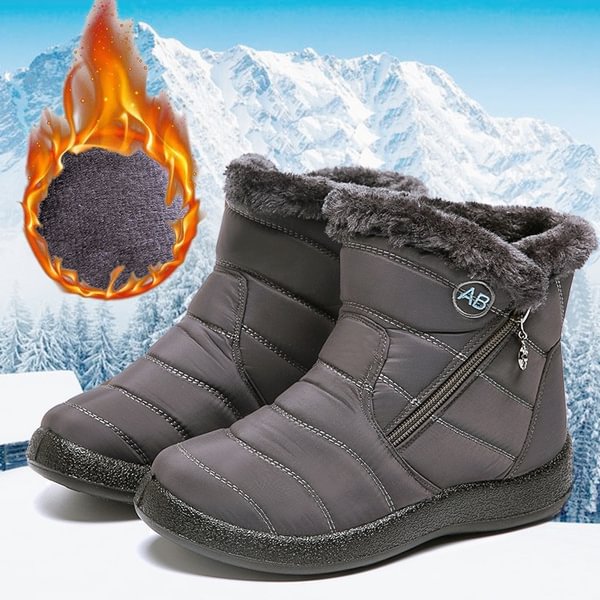 High-top Winter New Warm Snow Boots Side Zipper Tarpaulin Low-heeled Casual Women's Shoes - Shop Trendy Women's Clothing | LoverChic