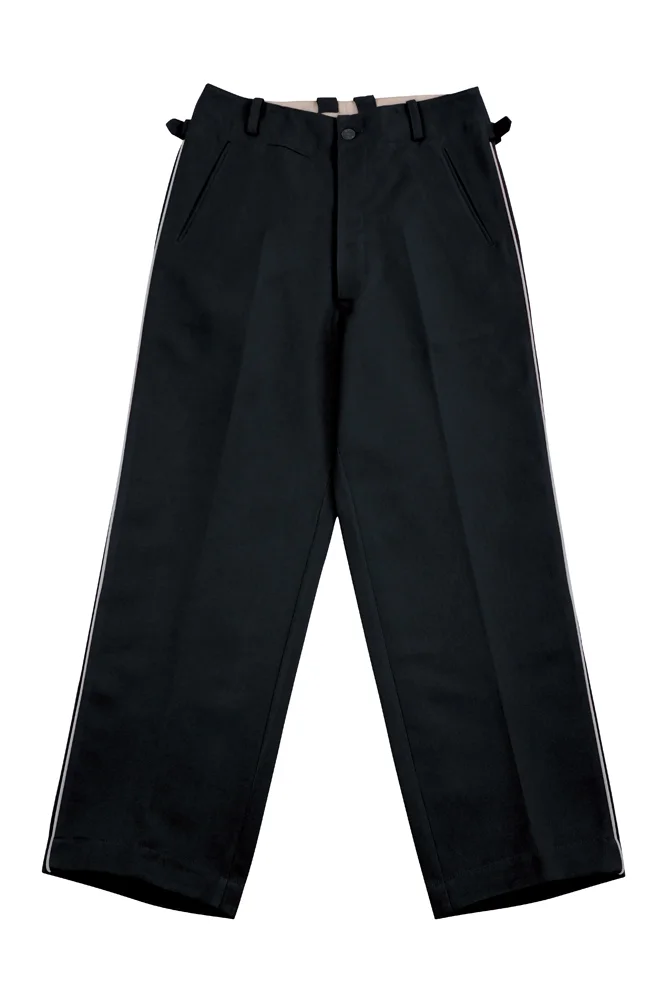   Elite German M1932 Black Gabardine Trousers With Pipe German-Uniform