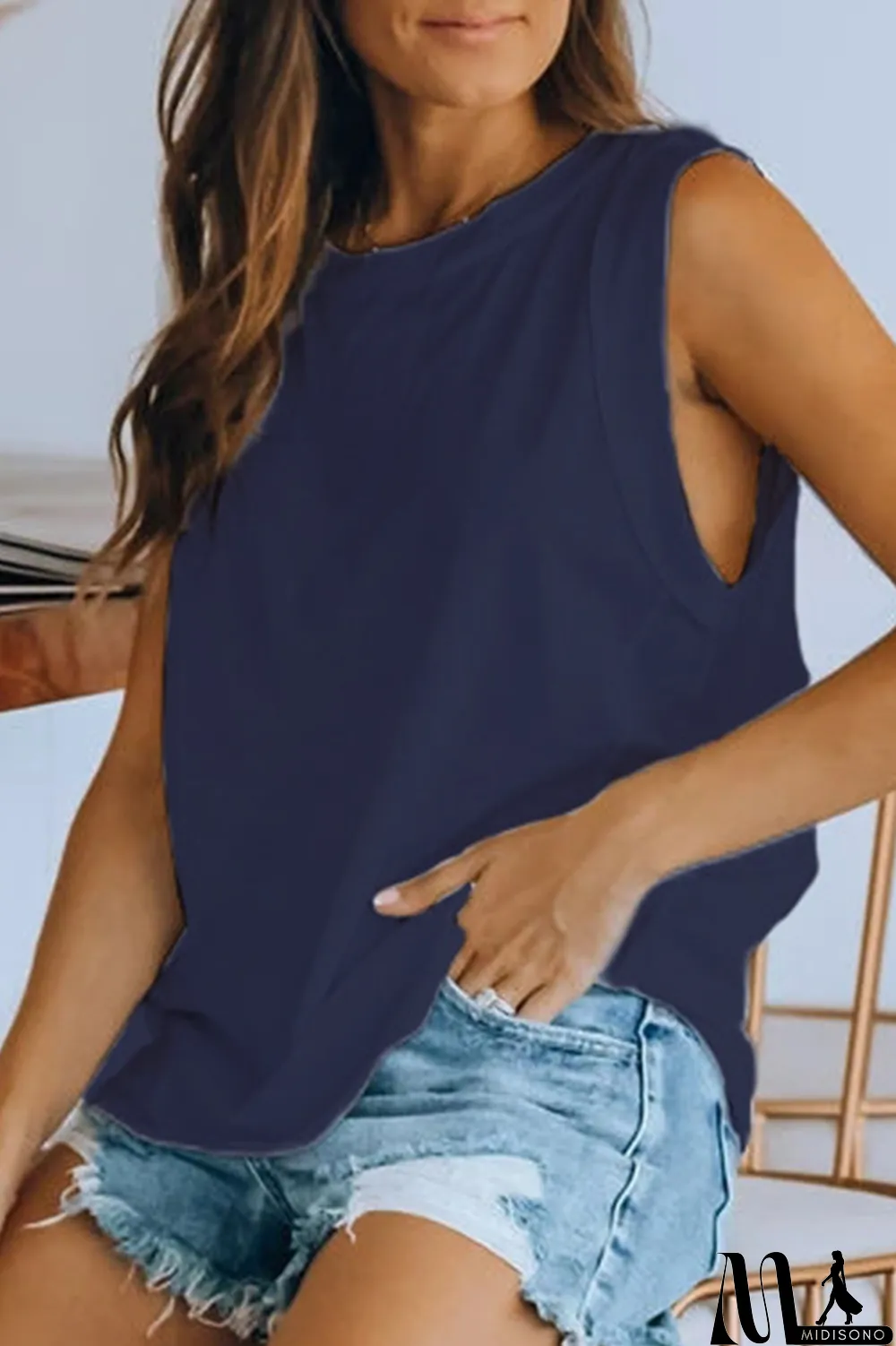 MidiSono - Casual Solid Basic O Neck T-Shirts(4 Colors)