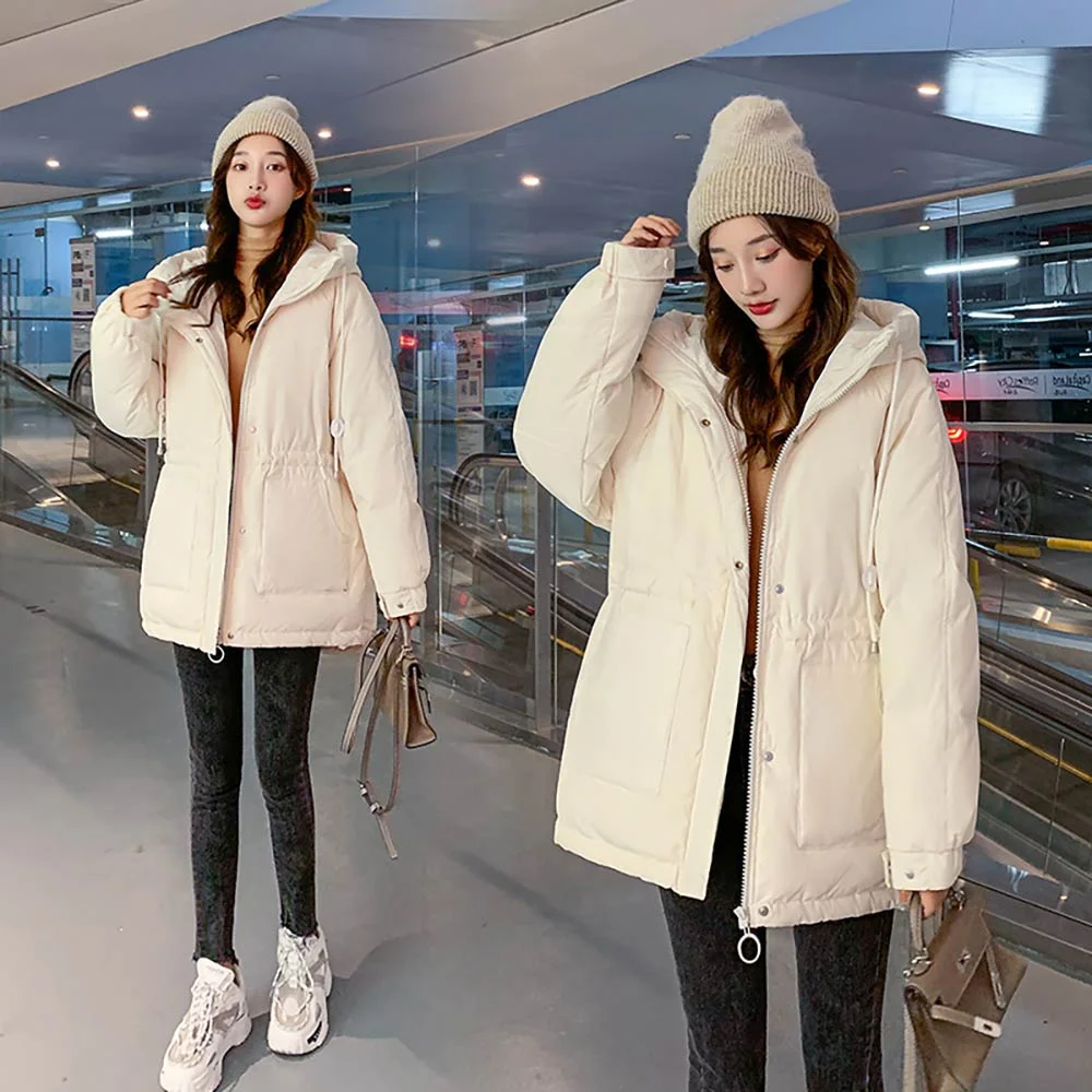 Vielleicht 2021 New High Quality Winter Jacket Women Fashion Hooded Jackets Winter Warm Women Coat Clothing Casual Short Parkas