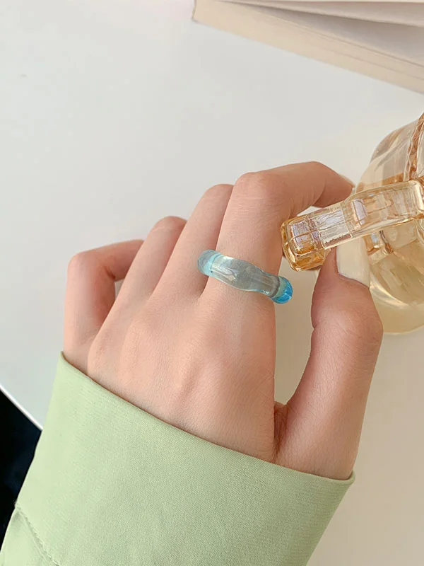 Casual Pure Color Geometric Rings Accessories