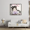 Cat Girl-11CT Stamped Cross Stitch 50*50cm/19.69*19.69in tapestrymarket