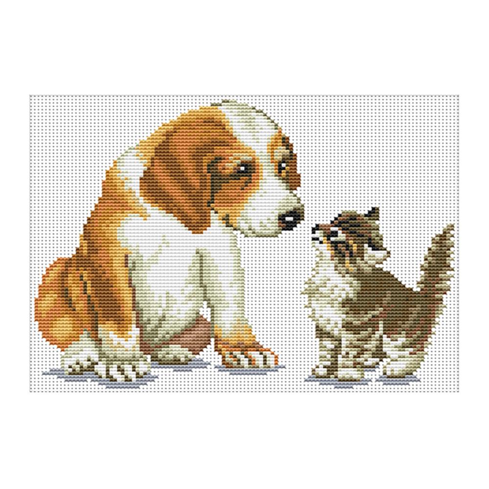 

Chance encounter - 11CT Stamped Cross Stitch - 35*29cm, 501 Original