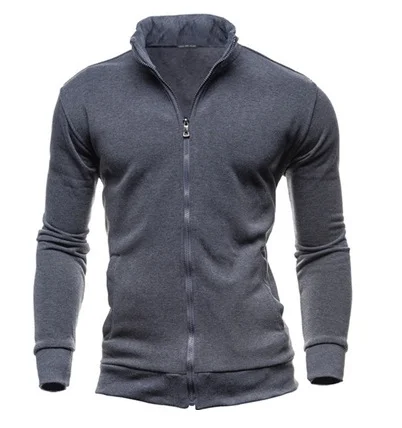 Sweatshirt Zipper Stand Collar Sweater Jacket Men's Solid Color Cardigan / [viawink] /