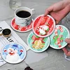 (US Local)[Upgrade]6pcs/set DIY Diamond Painting Waterproof Case Classic Xmas Coaster Gift Decor Set