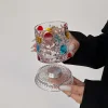 Luxury painted whiskey glass, premium liquor glass, household rotating tumbler glass beer glass