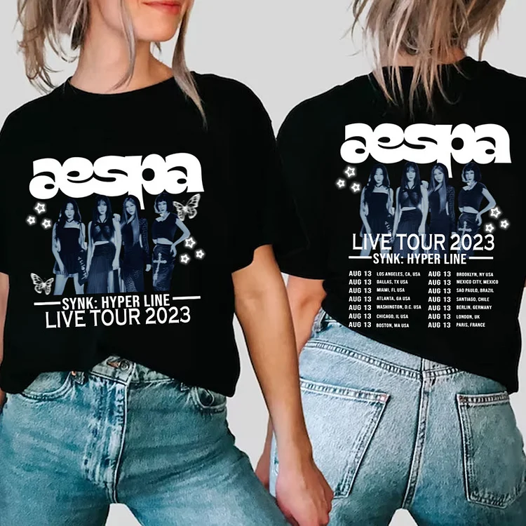 aespa 2023 ‘SYNK : HYPER LINE’ LIVE TOUR Logo T-shirt