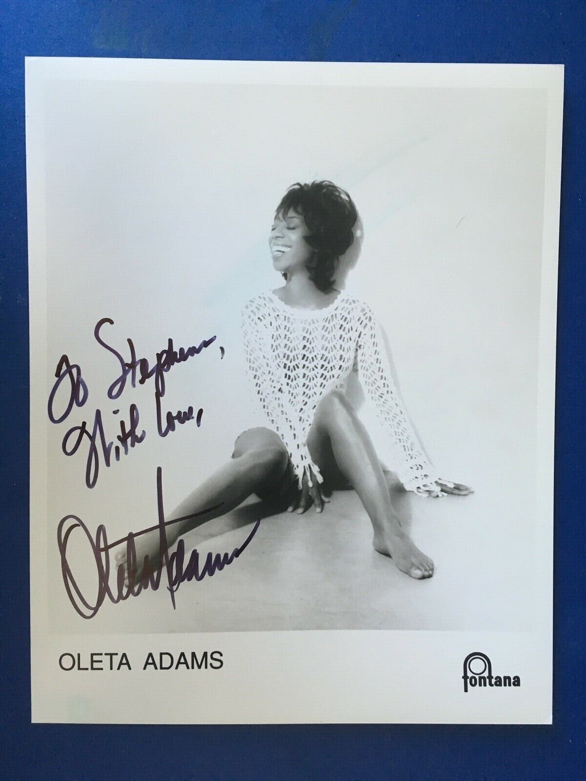 OLETA ADAMS - AMERICAN SINGER AND PIANIST - EXCELLENT SIGNED IN CONCERT Photo Poster painting