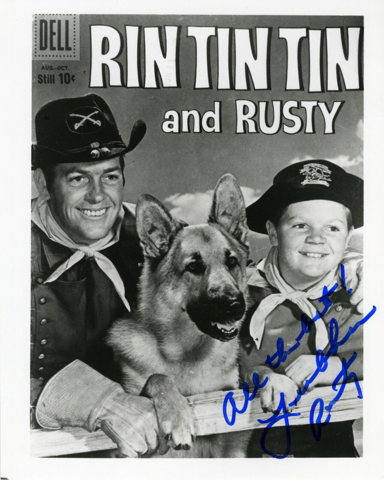 Rin Tin Tin 8x10 Photo Poster painting signed by Lee Aaker as Rusty