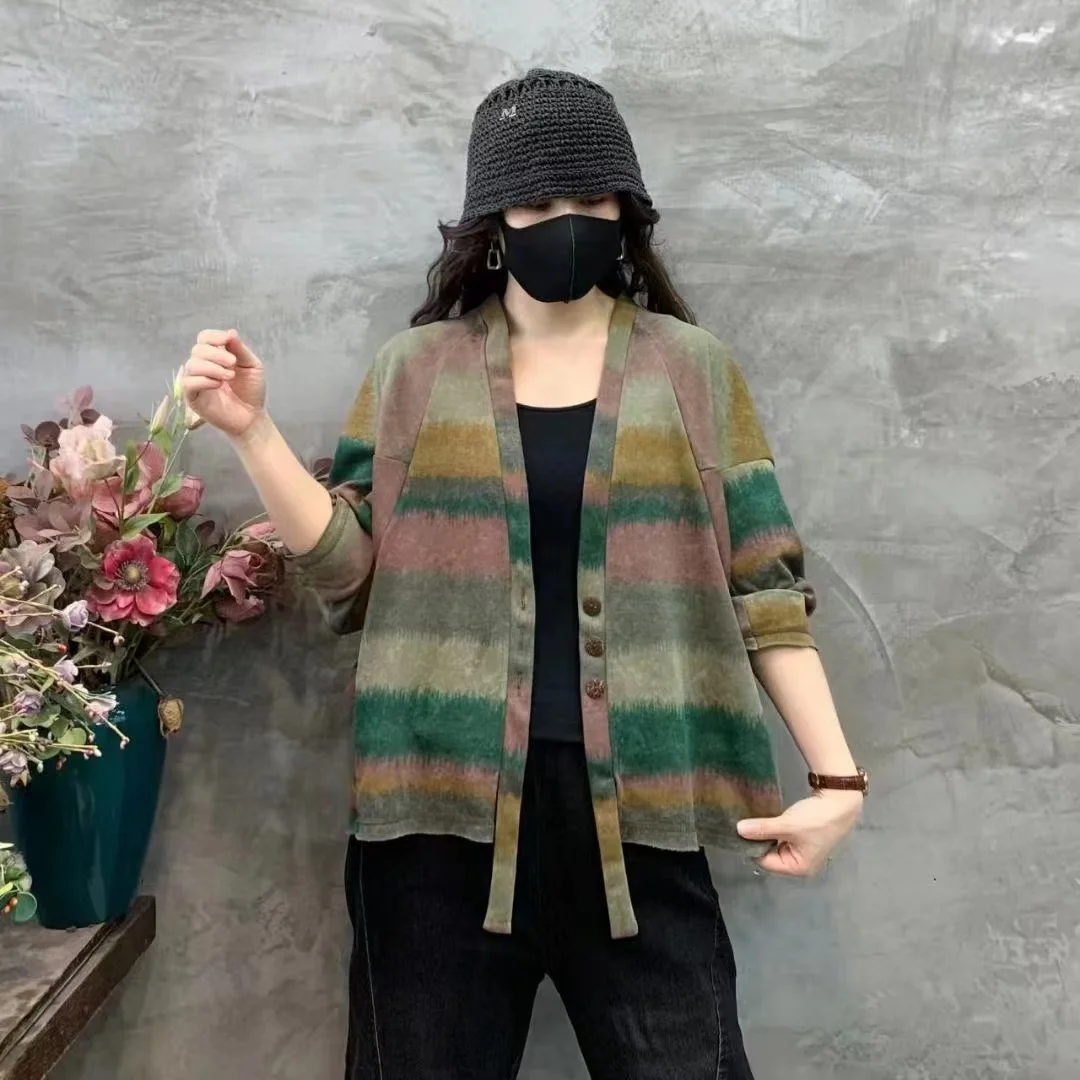 Chicfifth Sweater Women Winter Long Sleeve High Quality Autumn Vintage Top Knitted Cardigan