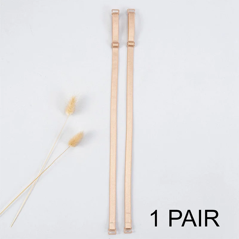 3Pairs=6Pcs Metal Buckle Bra Straps Belt Women's Elastic Transparent Silicone Adjustable Invisible Intimates Women Accessories