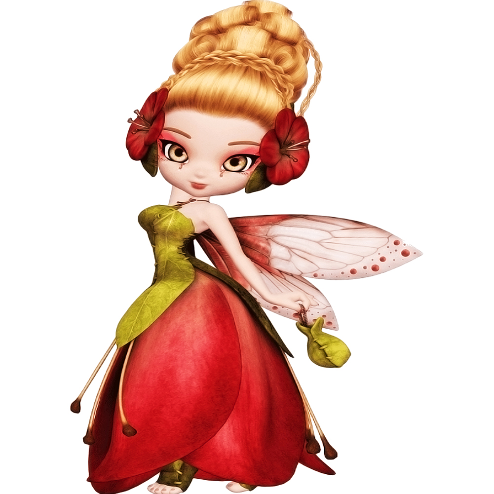 

30*40CM - Special Shaped Diamond Painting - Flower Fairy, 501 Original
