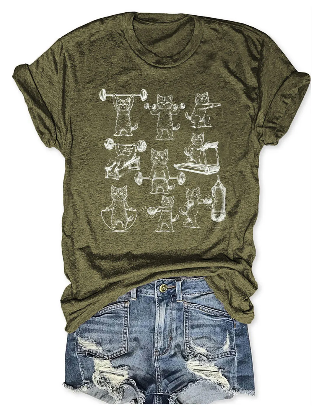 Funny Cats Gym T-shirt