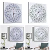 DIY Diamond Painting White Flower Wall Clock Craft Art Decor