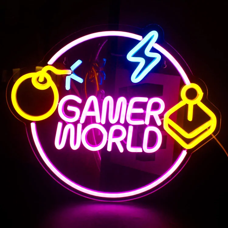 Blanketcute-100% Handmade Gamer World LED Neon Sign
