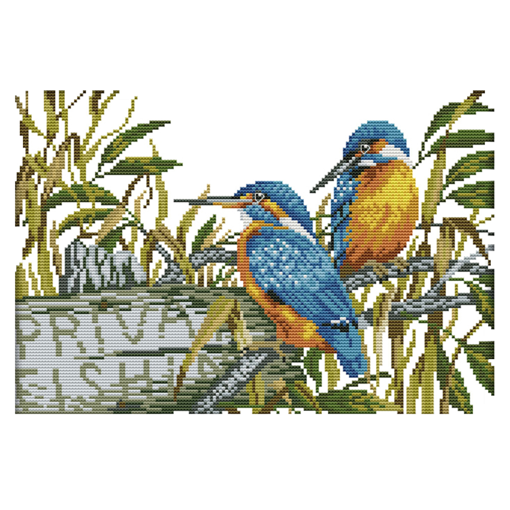 

Kingfisher - 11CT Stamped Cross Stitch - 46*35CM, 501 Original