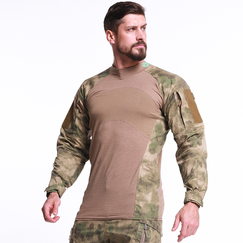 Stitching camouflage Frog Suit Loog Sleeve Fitness Pullover Crewneck Stitching camouflage Frog Suit Loog Sleeve Fitness Pullover Crewneck