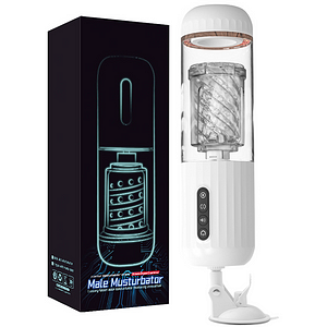 Platinum Warrior White 10 Telescopic Rotation 10 Suction Automatic Male Masturbation