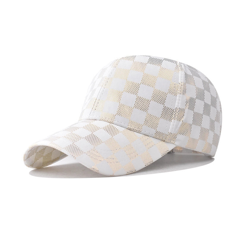 Unisex Casual Elegant Lattice Curved Eaves Baseball Cap