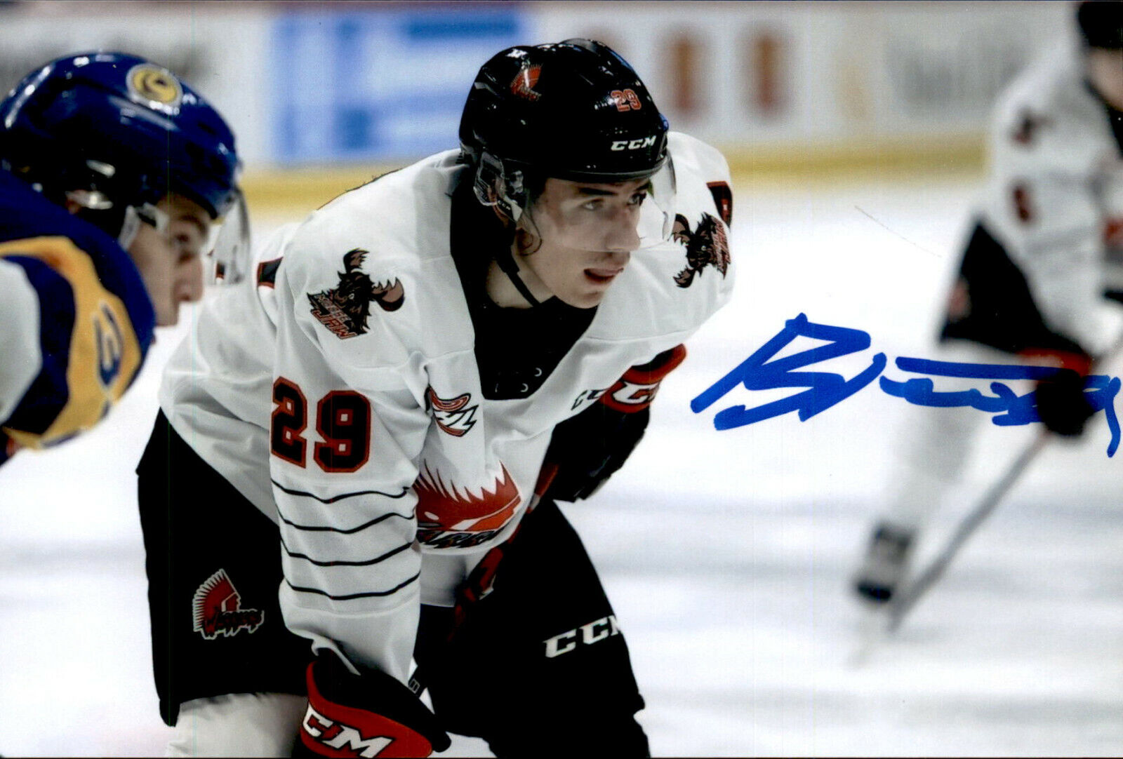 Brayden Yager SIGNED autographed 4x6 Photo Poster painting TEAM CANADA / MOOSE JAW WARRIORS #3