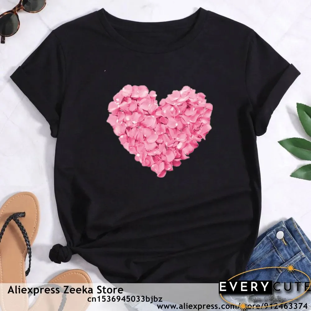 Womens Traveling Fun Print Tee-Shirt for Girls Y2K Harajuku Basics Collar White Shirt