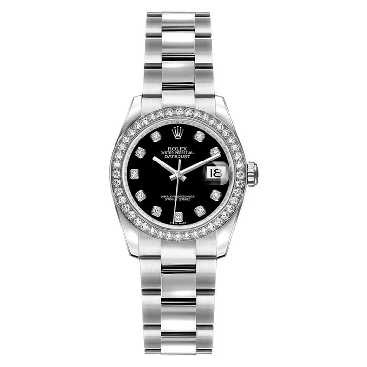 Rolex Lady-Datejust 26 Black Dial Women's Watch 179384-0002
