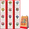 2027 New DIY Diamond Painting Flower Bouquet Desk Calendar Set 12-Month Flip Calendar Design Monthly Planner Office Desktop Decor