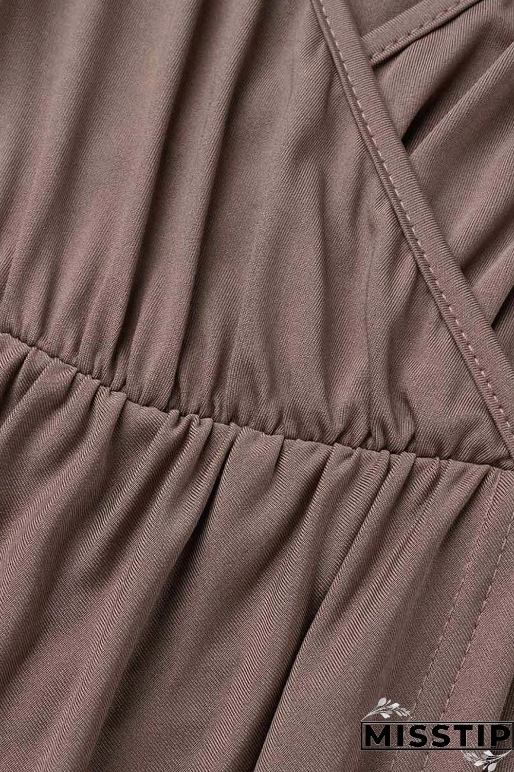 Ink Green Casual Solid Patchwork V Neck Long Sleeve Dresses