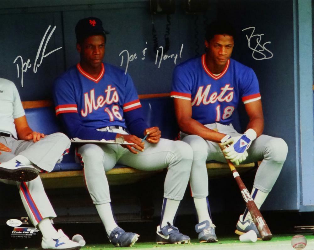 Doc Gooden/Darryl Strawberry Autographed 16x20 On Bench PF Photo Poster painting- JSA W Auth