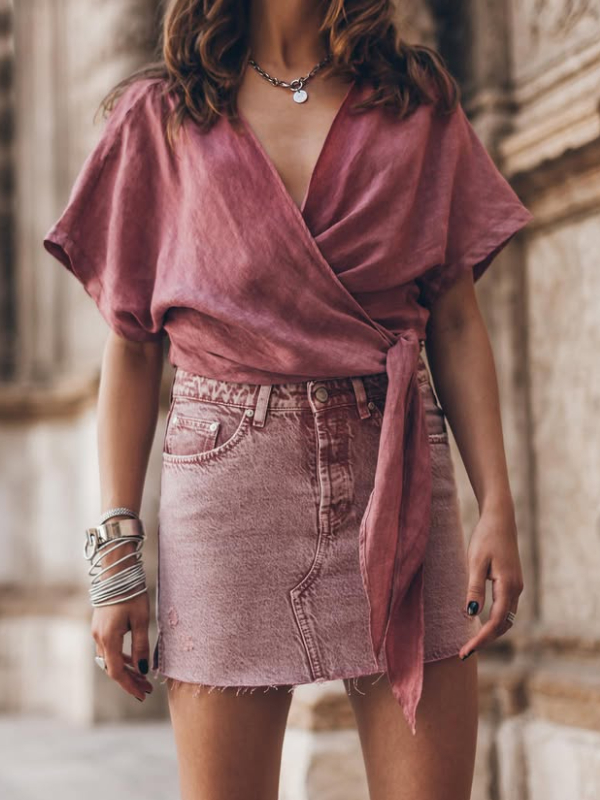 White Linen Wrap Top tjj Shicloths