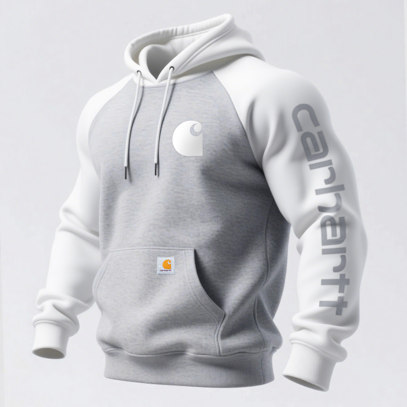 Stylish Two-Tone Hoodie with Logo Detailing for Everyday Wear