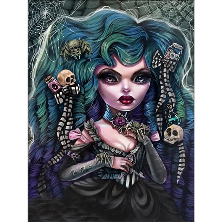 Skeleton Retro Woman 11CT Stamped Cross Stitch (50*66CM) fgoby