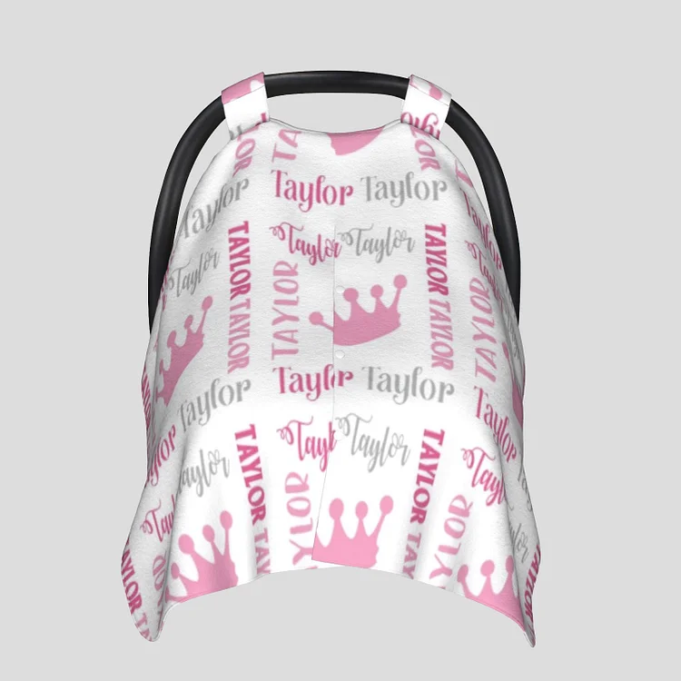 Personalized Baby Crown Car Seat Canopy for Comfort & Unique| C44