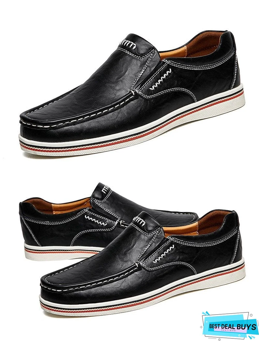 Leather Boat Shoes Casual Flats Moccasins Homme Driving Loafers Shoes Slip On Shoes