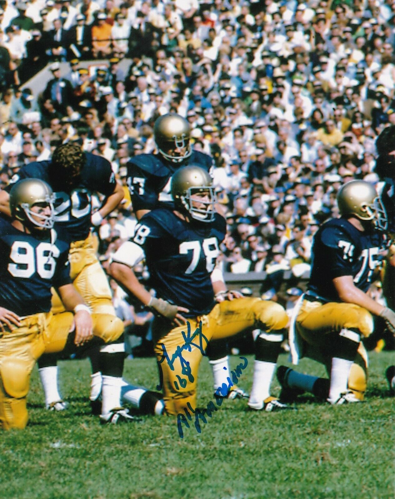 GEORGE KUNZ NOTRE DAME FIGHTING IRISH '68 ALL AMERICAN COLOR SIGNED 8x10 Photo Poster painting