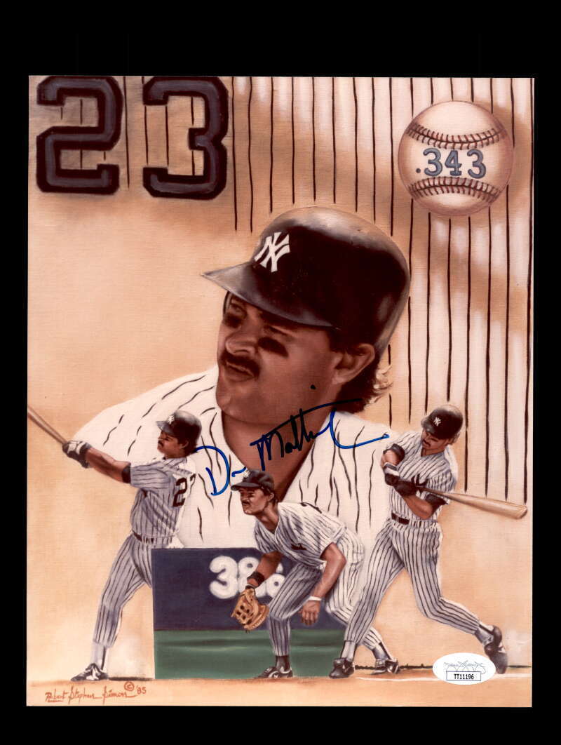 Don Mattingly JSA Cert Signed 8x10 Photo Poster painting Yankees Autograph