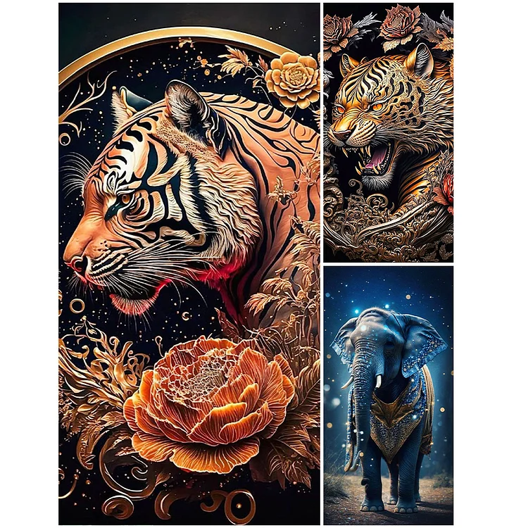 Hot Stamping Tiger - Full Square - Diamond Painting(30*40cm)