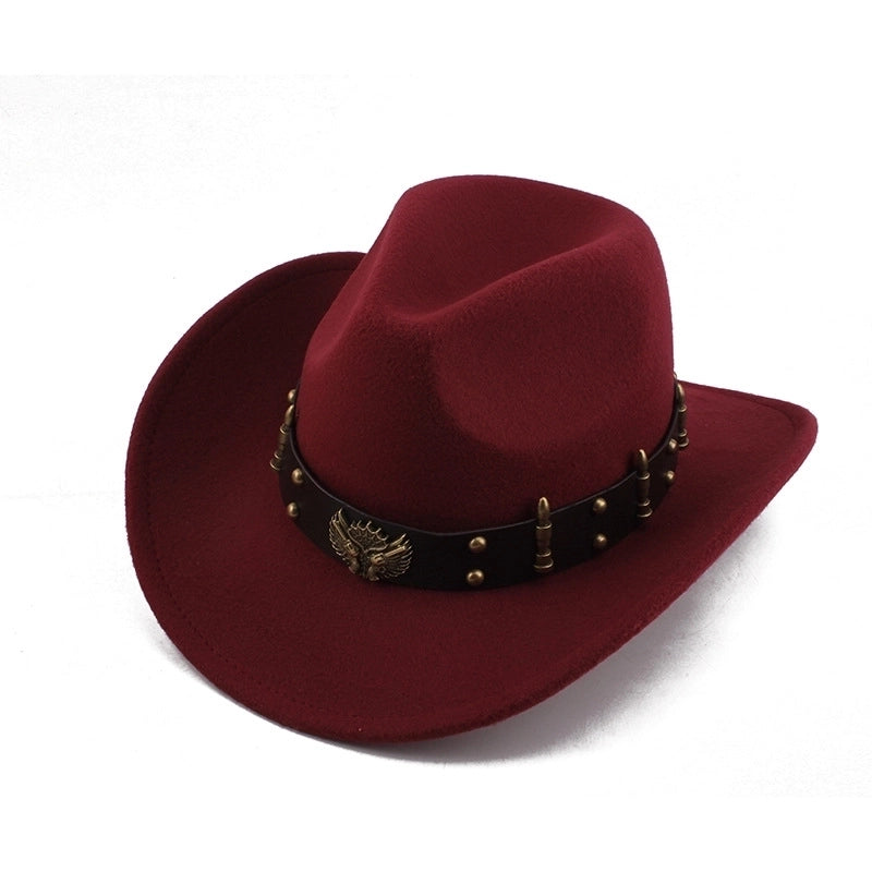 Ethnic Style Topper Hat Western Cowboy Hat Tibetan Tibetan Performance Hat Woolen Hat Central Retro Woolen Hat