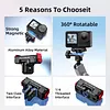Magnetic Quick Release Mount for DJI Osmo 360/Action 5 Pro/Action 4/3 Aluminum Alloy Extension Base Bracket with 1/4in Threaded Hole for Tripods Selfie Sticks Vlogging