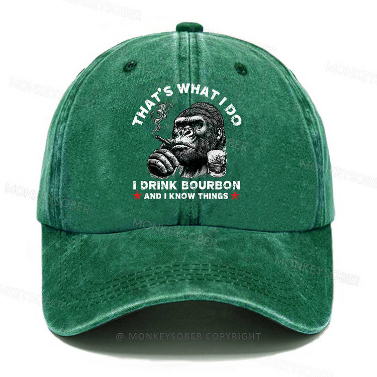 Personalized "That's What Do I Drink Bourbon And I Know Things" Custom  Washed Baseball Caps
