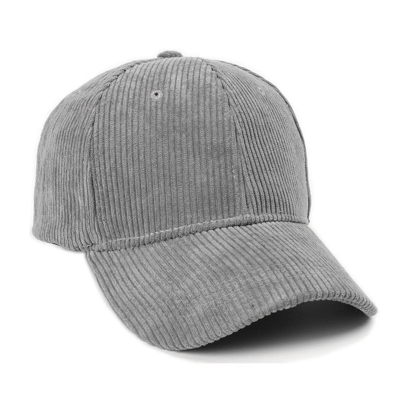 Autumn And Winter New Corduroy Baseball Hat Men And Women Korean Solid Color Cap Fashion Warm Curved Brim Hat Tide