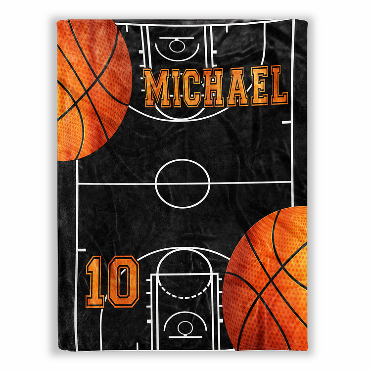 BlanketCute-Personalized Lovely Kid Basketball Blanket with Your Kid's Name | 02