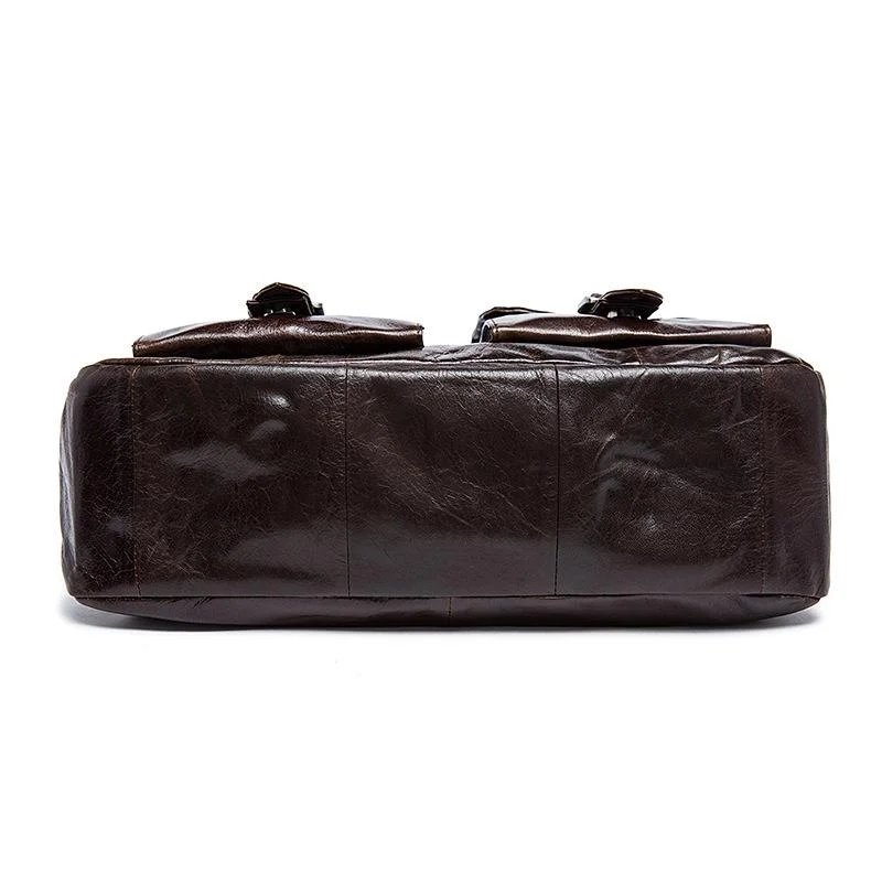 Retro Style Multi-Pocket Detachable Sling Strap 15.6 Inch Laptop Business Bag