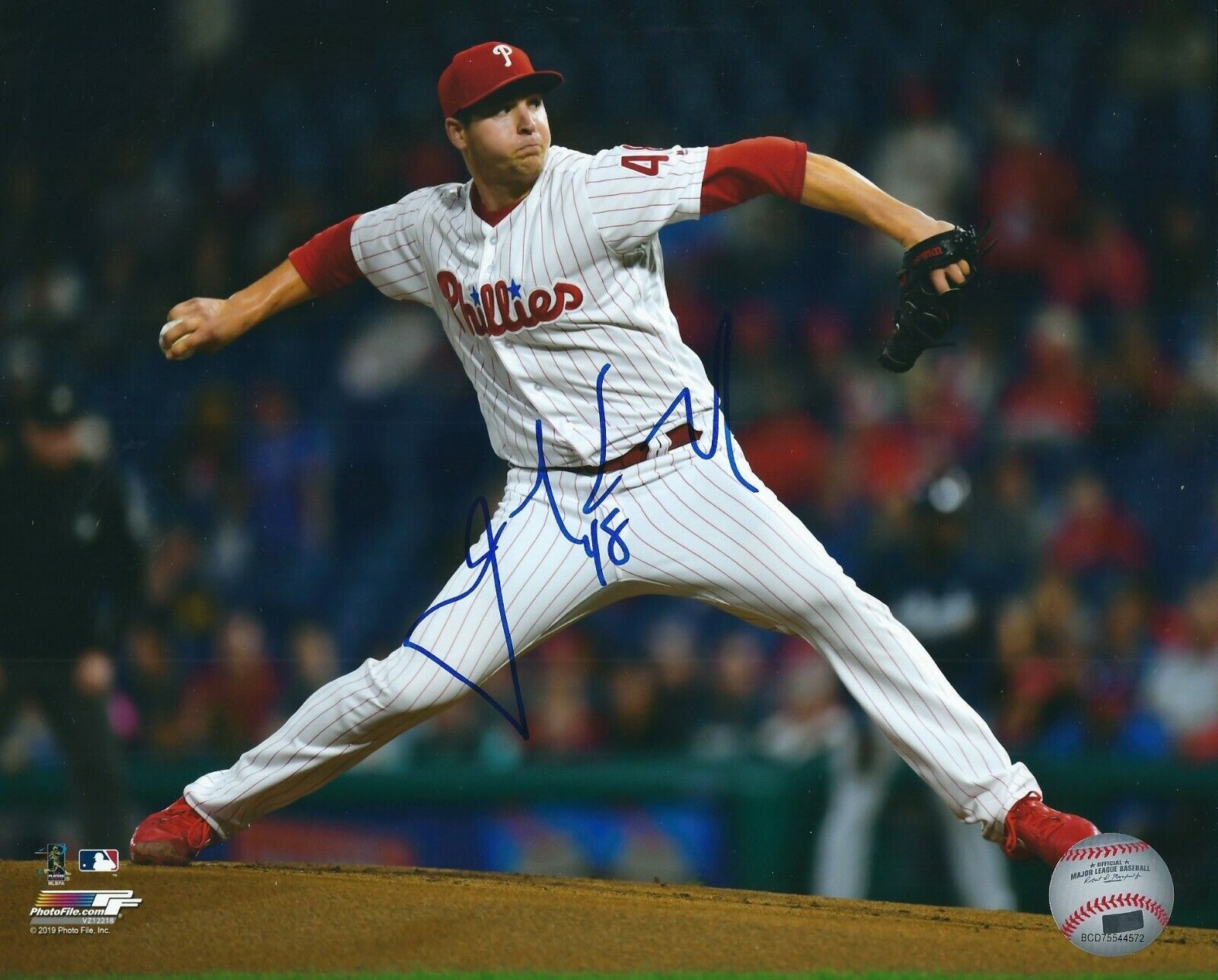 Signed 8x10 JERAD EICKHOFF Philadelphia Phillies Autographed Photo Poster painting - COA